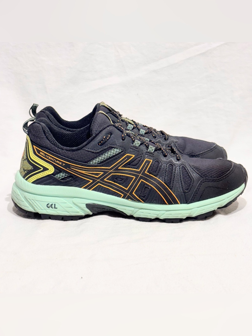 ASICS Gel Venture 7 Women’s Size 8.5 WIDE Running Shoes 1012A477 Black Teal